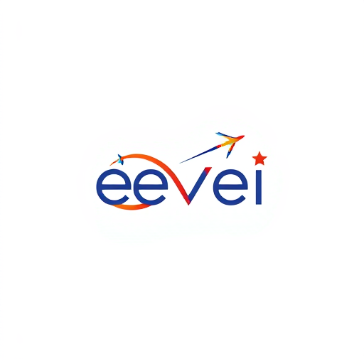 AI Design for create a wtermark using the name êvei and add infinity and airplane with star