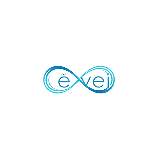 AI Design for create a watermark using an infinity plane including these name "êvei"