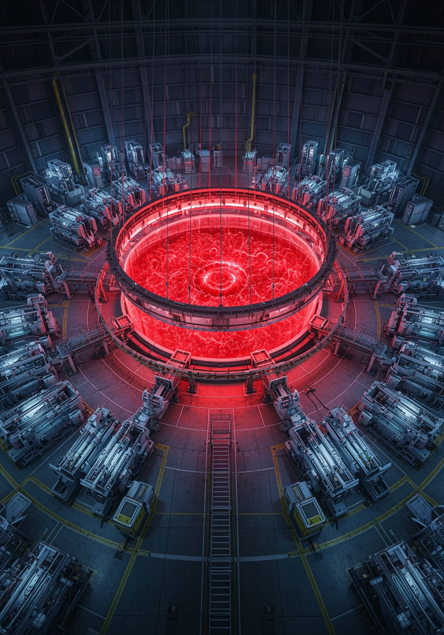 AI Design for Style: Ultra-realistic cinematic science fiction horror, biomechanical dark fantasy, industrial cosmic horror, AAA game concept art, Unreal Engine 5 quality, photorealistic, physically-based rendering (PBR), Octane Render, cinematic volumetric lighting, highly detailed environmental storytelling, believable engineering, grounded futuristic technology.
Global Art Direction (Applies to All Illustrations)
Create a collection of seven interconnected environmental concept illustrations depicting a world consumed by an advanced techno-organic virus known as The Fleshgrinder Program. The visual language should feel like a believable fusion of hard science fiction, industrial horror, biotechnology, military dystopia, and biomechanical evolution, avoiding fantasy clichés or random organic growths.
The virus is not magical—it is an advanced self-improving techno-biological intelligence using quantum computation, nanotechnology, accelerated evolution, robotics, synthetic biology, and molecular manufacturing.
Every machine should appear engineered with a logical function.
Avoid generic AI "organic tentacle" aesthetics.
Technology should appear purpose-built, modular, industrial, functional and mechanically plausible.
Architecture should resemble abandoned industrial laboratories, research complexes, military facilities, manufacturing plants and underground infrastructure.
Every environment should tell a story through scattered equipment, warning lights, blood stains, abandoned machinery, damaged electronics, exposed conduits, coolant pipes, nutrient tubes, mechanical actuators, hydraulic systems, robotic manipulators and industrial maintenance platforms.
Lighting should emphasize atmosphere:
crimson biological energy
sterile emerald diagnostics
cold industrial white work lights
faint blue quantum processing nodes
volumetric fog
dust
smoke
floating spores
sparks
coolant leaks
No oversized fantasy organs.
No glowing magic.
Everything must appear technologically believable.
Illustration 1 — The Genesis Chamber (Main Menu Artwork)
Scene
The central technological heart of the Fleshgrinder Program.
This is an immense quantum-biological synthesis machine occupying a massive underground chamber.
At the center stands an enormous circular incubation chamber suspended inside concentric industrial rings.
Within the chamber floats a dense crimson quantum-biological medium where new organisms are being assembled molecule by molecule.
The chamber radiates unstable red energy while surrounded by hundreds of robotic manufacturing systems.
The device should clearly communicate that this machine is simultaneously:
supercomputer
DNA foundry
evolutionary simulation engine
nanofabrication system
artificial womb
The illustration MUST clearly show:
Quantum Computing Nodes
Massive cylindrical processing towers
Cryogenic quantum cores
Fiber optic data bundles
Photonic computing arrays
Superconducting cooling loops
Blue-white processing lights
Quantum error correction modules
Entangled processing lattice
Dense computational infrastructure
Submolecular Reconfiguration Matrix
High precision robotic nanomanipulators
Atomic-scale fabrication arrays
Microscopic assembly lasers
Magnetic molecular positioning systems
Adaptive fabrication arms
Microscopic injector arrays
Electromagnetic containment grids
Specialized Nutrient Circulation System
Large transparent nutrient reservoirs
Circulating blood-like synthetic fluid
Metallic suspension compounds
Organic nutrient pumps
Industrial filtration systems
Large vascular pipelines
Transparent biological tubing
Peristaltic pumping mechanisms
Pressure regulation valves
Biochemical monitoring stations
Evolution Analysis Systems
Thousands of holographic displays
Genetic sequencing interfaces
Evolutionary branching diagrams
Behavior simulation graphs
Predatory adaptation models
Threat analysis monitors
Digital consciousness mapping
Mutation progression visualization
Mechanical Details
Industrial catwalks
Maintenance cranes
Hydraulic pistons
Servo assemblies
Mechanical actuators
Power conduits
Cooling towers
Gigantic transformers
Energy capacitors
Maintenance drones
Repair robots
Suspended service platforms
Color Language
Green = computation, diagnostics, mechanical control
Red = biological manipulation, synthesis, mutation
Blue = quantum computing infrastructure
White = sterile laboratory systems
Overall feeling:
The machine should feel like the technological equivalent of a cathedral built for creating synthetic evolution.