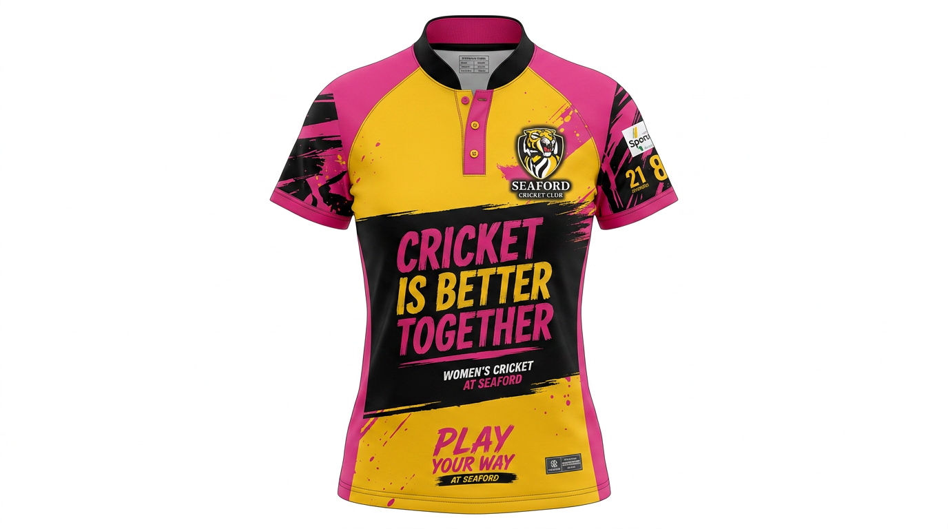 AI Design for design of our new womans team shirt. i want you to create the design based on the shirt shown in this image. recreating this on a template for our clothing company to print. exact same details. ensure accuracy. only design on solid white background