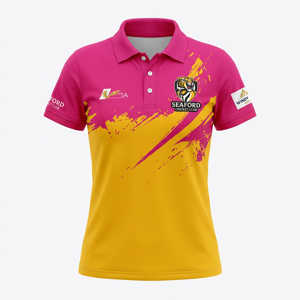 AI Design for desgin of our new womans team shirt. i want you to create the design based on the shirt shown in this image. recreating this on a template for our clothing company to print. exact same details. ensure accuracy. only design on solid white background