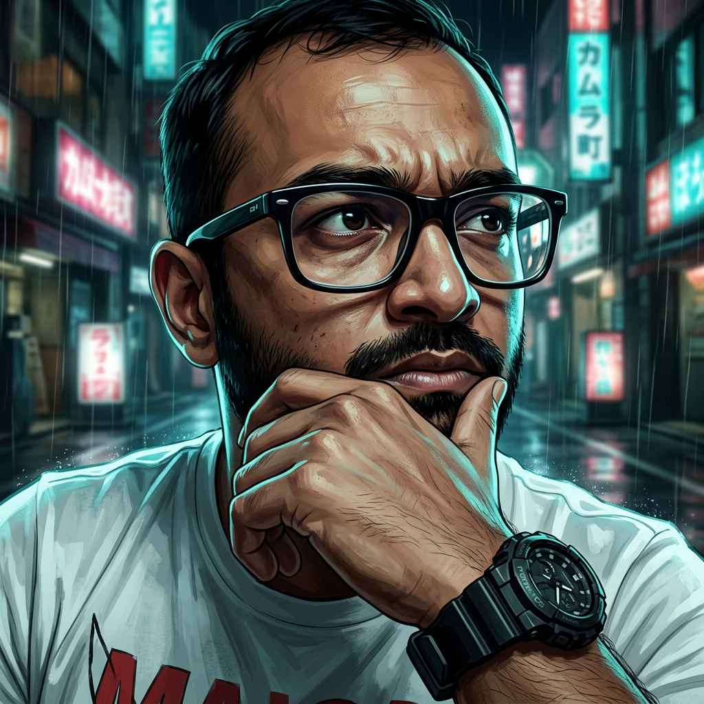 AI Design for create a highly detailed professional  portrait illustration of the man in the first reference image. dynamic pose, cinematic lighting in the exact same art style as the new yakuza game ''stranger than heaven '' reference image shown in second attachment.