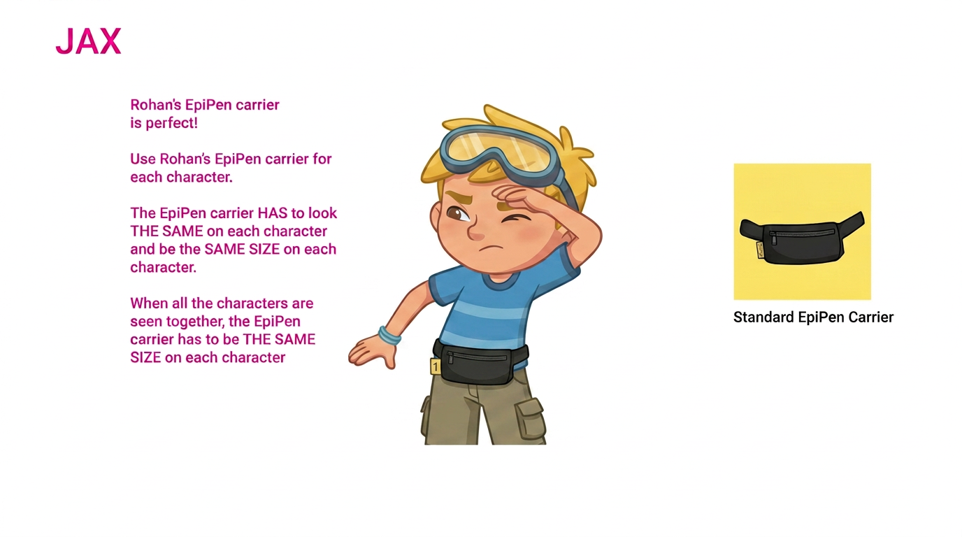 AI Design for revize only character illustration, move label to other side of the bag