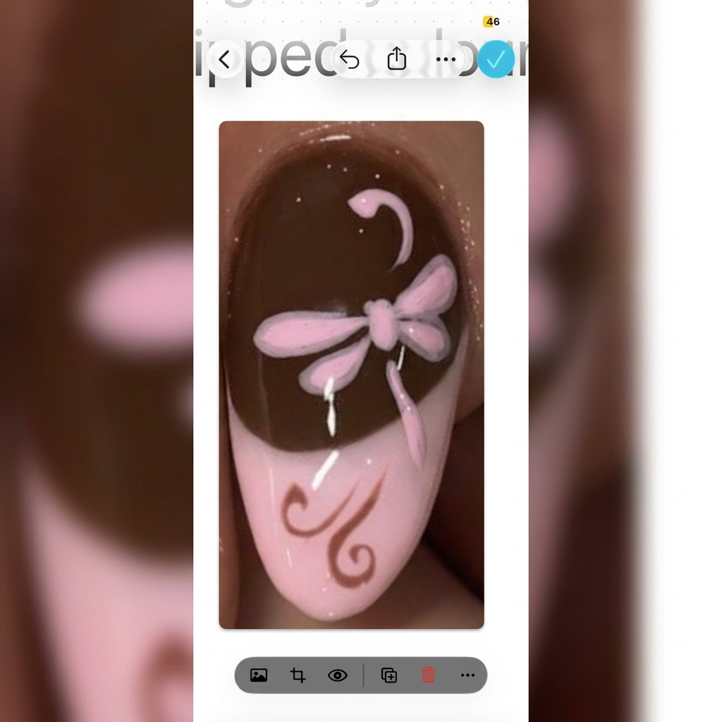 AI Design for swap the pink with the brown and d the brown with the pink of this nail design. change nothing else’