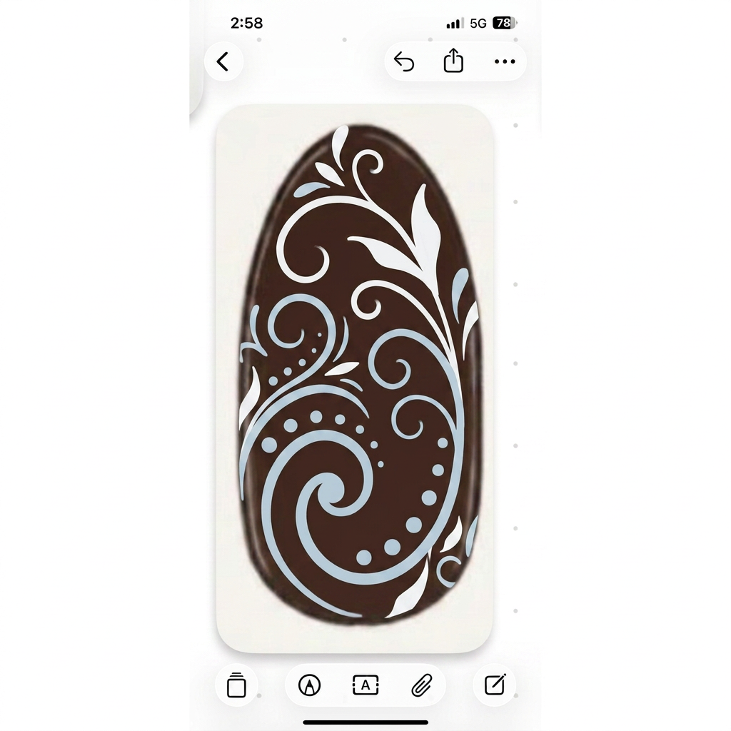 AI Design for get rid of the white part and make the blue flashes fill up the nail better but not make it look busy