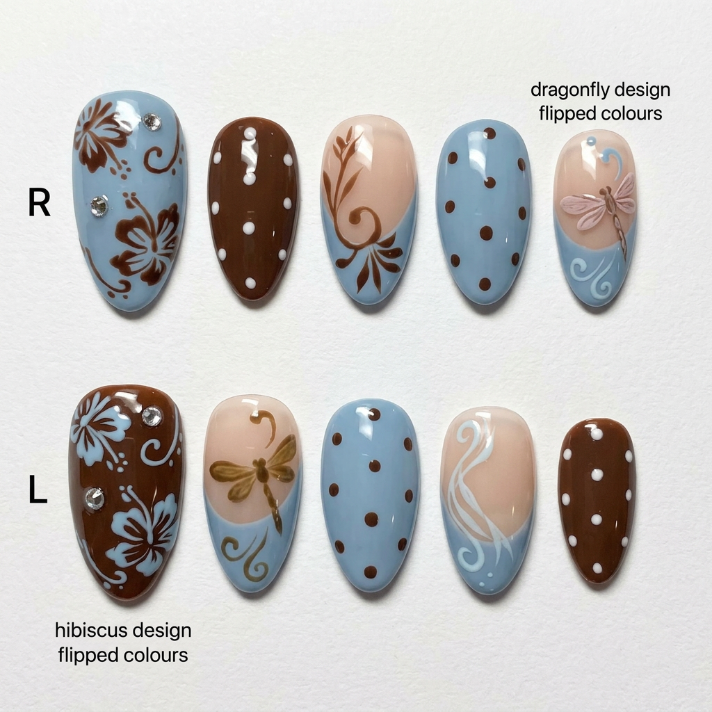 AI Design for change the pink into light dusty blue but not the nude base colour