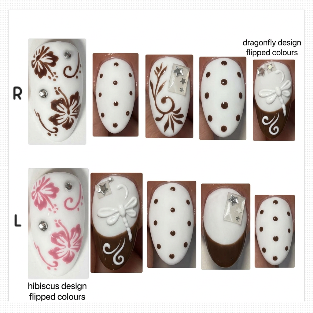 AI Design for turn all pink nail design into white