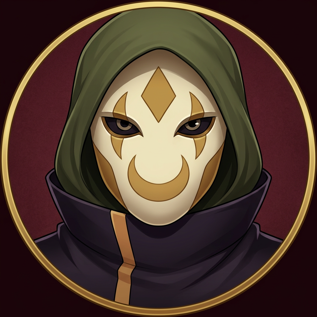 make an icon for this character no scratches make it more cartoony anime, serious and closer