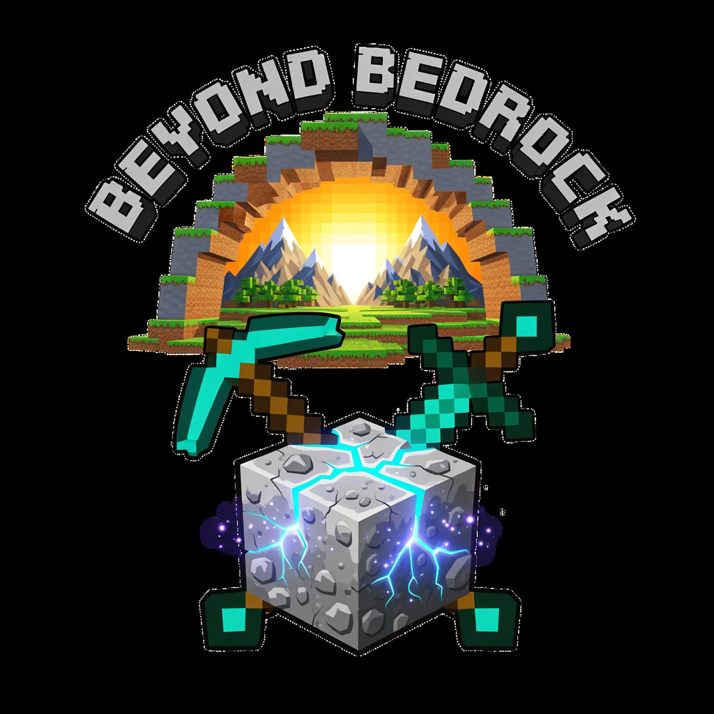 AI Design for Hello, can you make a logo for a minecraft smp called Beyond Bedrock. without the words smp in it, please!