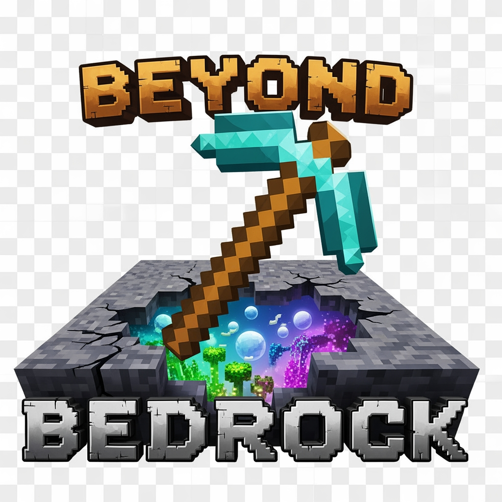 AI Design for Hello, can you make a logo for a minecraft smp called Beyond Bedrock. without the words smp in it, please!