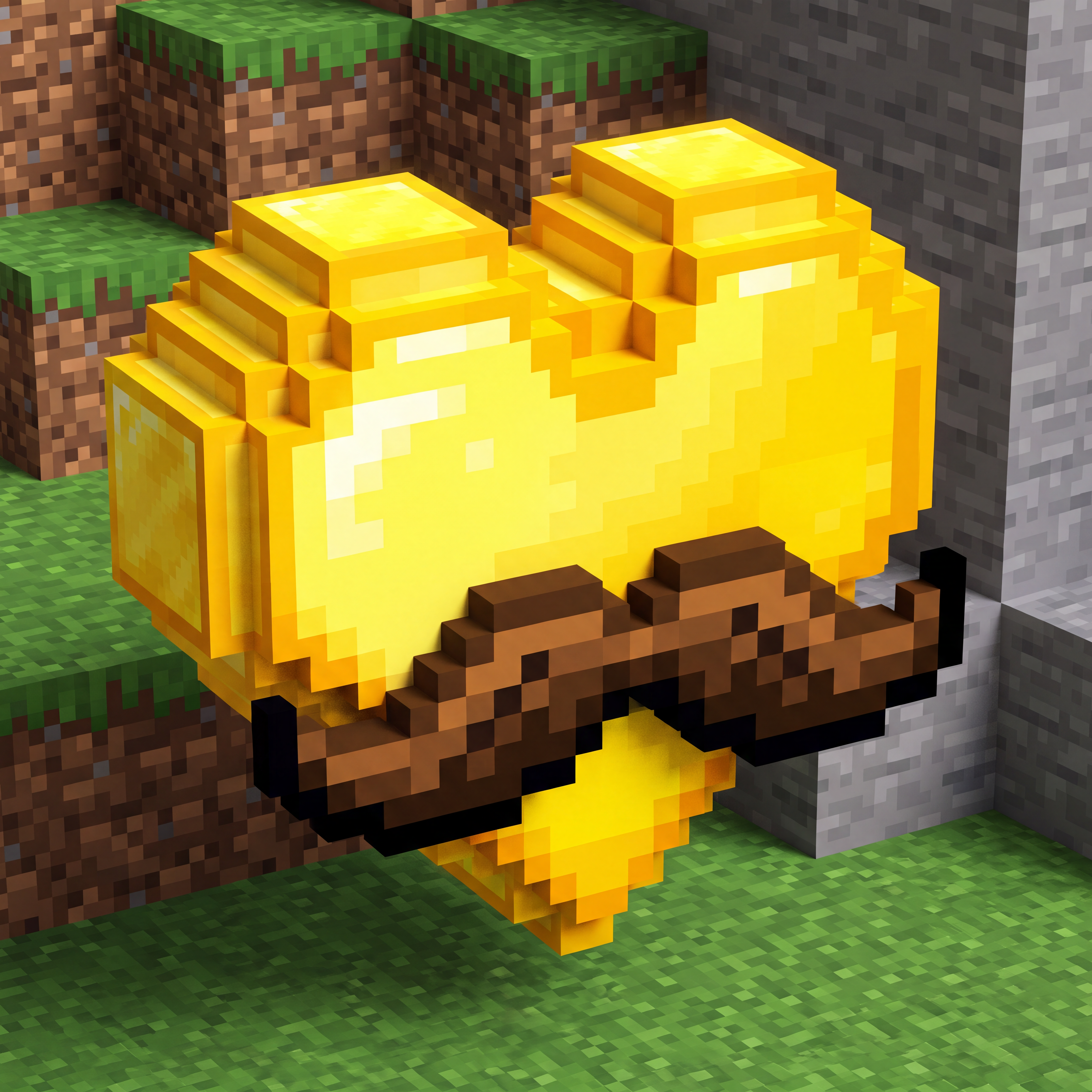 AI Design for Make a golden heart that minecraft styled and make it look like it has a moustache