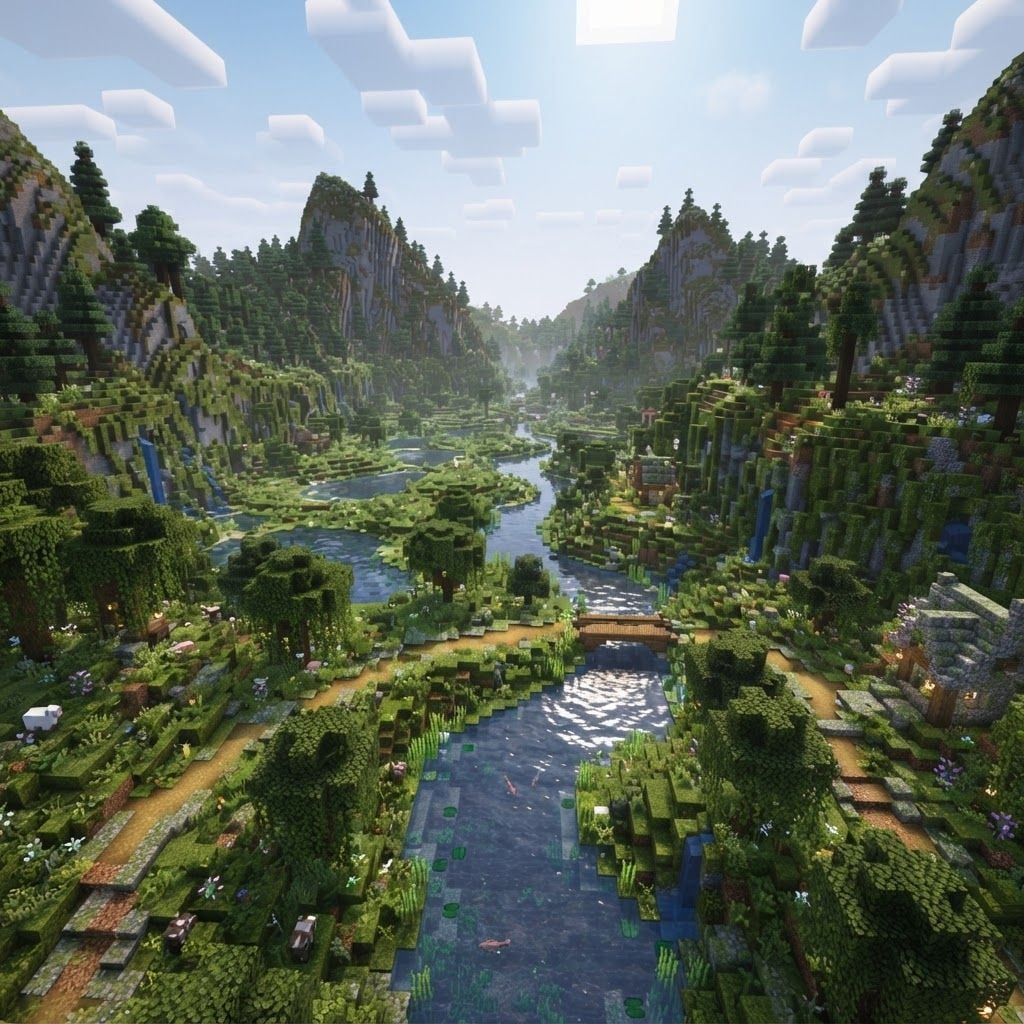 AI Design for Moss Valley in minecraft