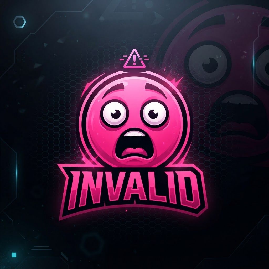 make a logo for a guy called Invalid, its not a company its a players username, so make a shocked emoji that's pink