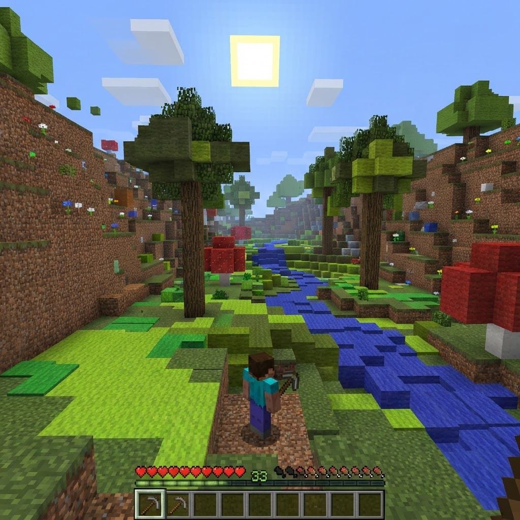 AI Design for Moss Valley in minecraft with a lot less details looking like a toddler made it