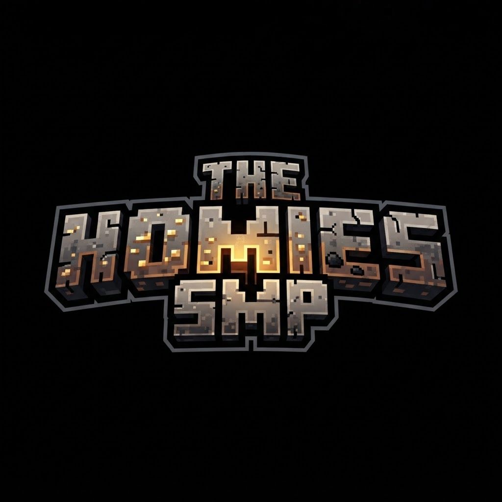 AI Design for make a minecraft logo for "The Homies SMP", make it very simple and just the name, no background, focus all the detail on the name and make the background black
