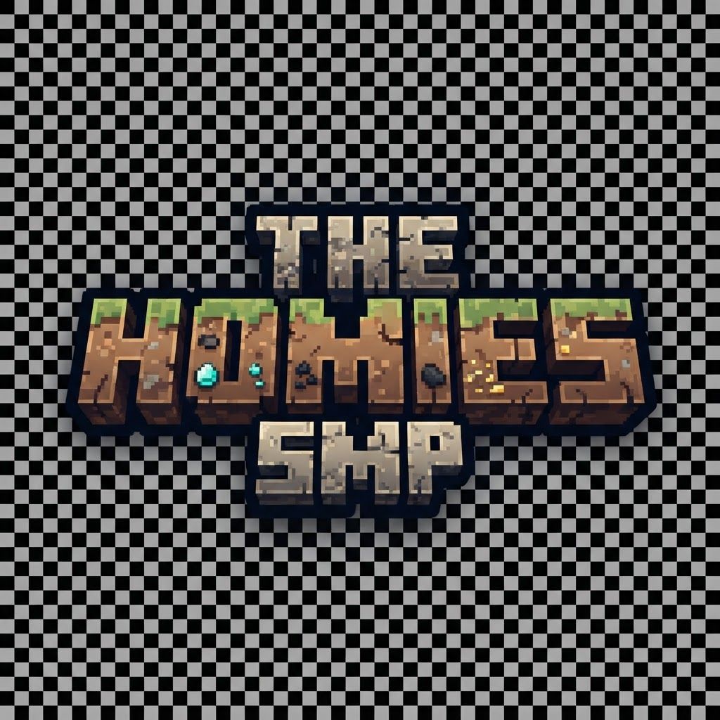 AI Design for make a minecraft logo for "The Homies SMP", make it very simple and just the name, no background, focus all the detail on the name