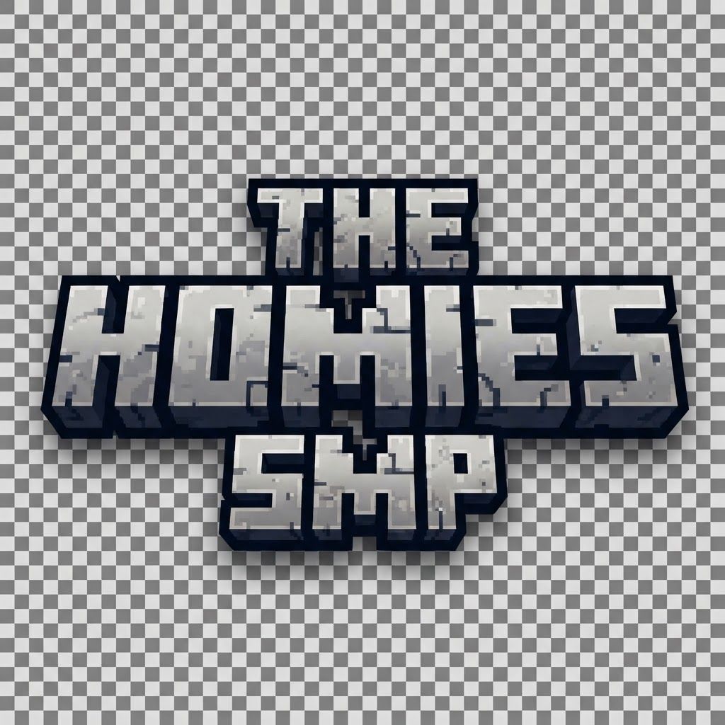 AI Design for make a minecraft logo for "The Homies SMP", make it very simple and just the name, no background, focus all the detail on the name