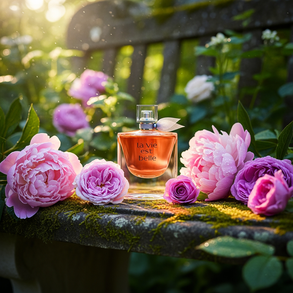 Place the provide perfume bottle into...