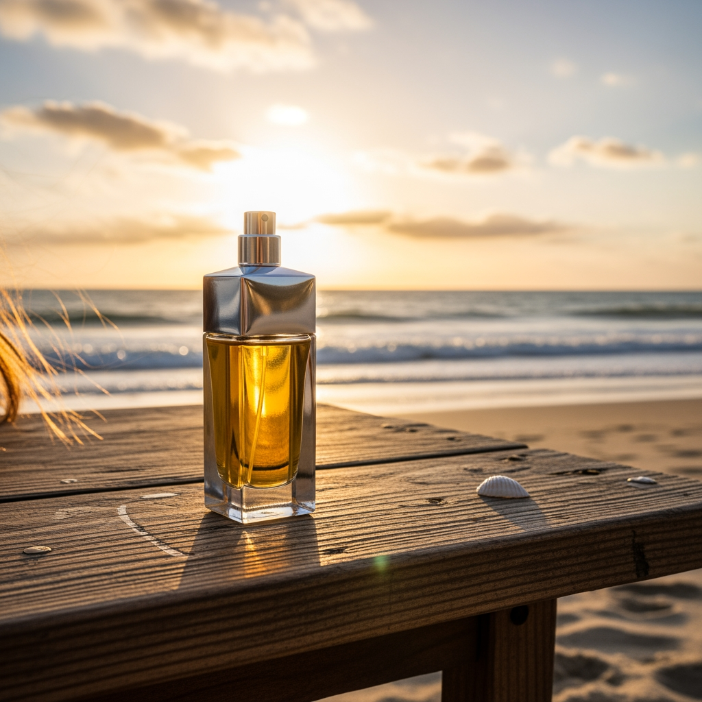 Place the provide perfume bottle into...