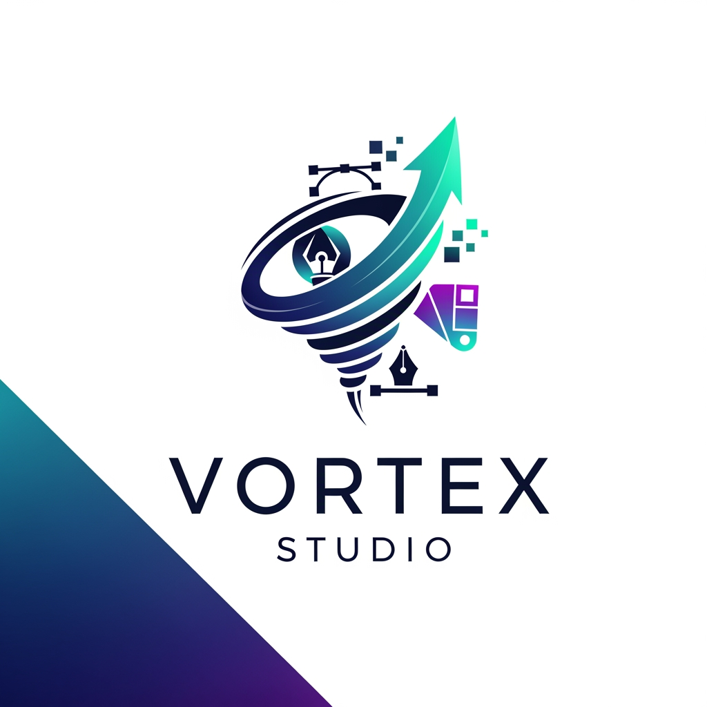 AI Design for my brand name vortex studio please creat me a logo for my brand related to graphic designer and creative