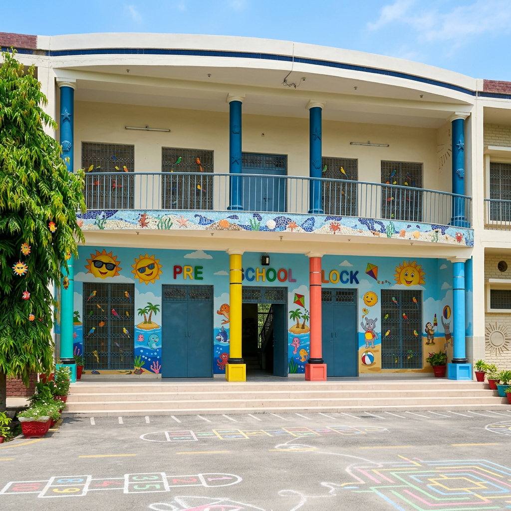 AI Design for PRE SCHOOL BLOCK  SUMMER COOL DESIGN EYE CACHING AND DURABLE BEAUTIFICATIONS