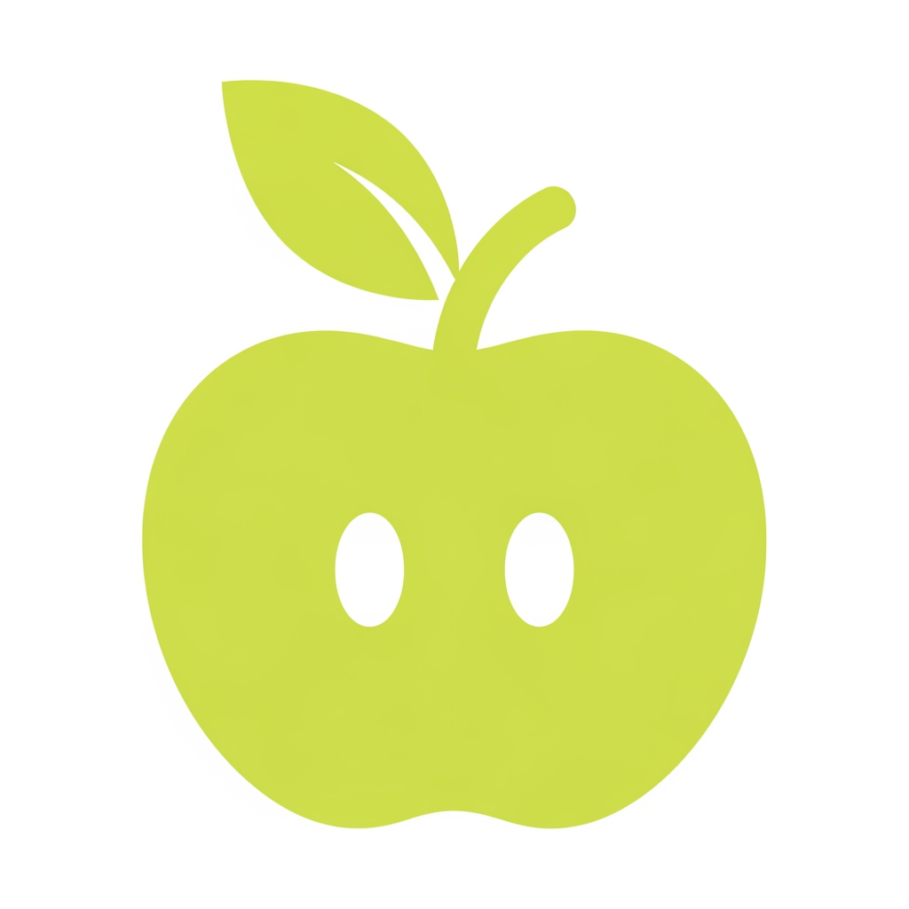 AI Design for A minimalist flat app icon logo for 'Nutrio', a nutrition and calorie tracking app. The icon depicts a simple silhouetted fruit shape (like a stylized apple or berry) in solid black, with a small curved leaf or sprout on top suggesting freshness and nutrition. Two small oval negative-space cutouts within the fruit body suggest a friendly, approachable face. Flat single-color silhouette style, no gradients, no shadows, no outlines — solid black shape only. Background is a flat solid light yellow-green (0xFF4CAF50 or similar). Clean, simple, rounded, friendly, modern wordmark-adjacent icon suitable for a mobile app splash screen and app icon. Centered composition, ample padding around the shape

I want white transparent backgroud and the icon color should be this 0xFF4CAF50
