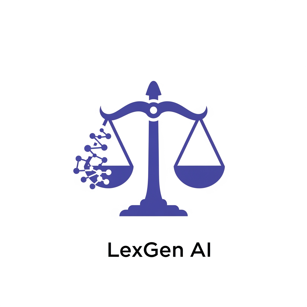 AI Design for A minimal modern logo icon for a legal AI SaaS called "LexGen AI". A clean scales of justice merged with a subtle AI node pattern. Color: #6C5CE7 (medium purple-indigo) on white background. Flat vector, professional, simple, works as favicon. Icon only, no text.