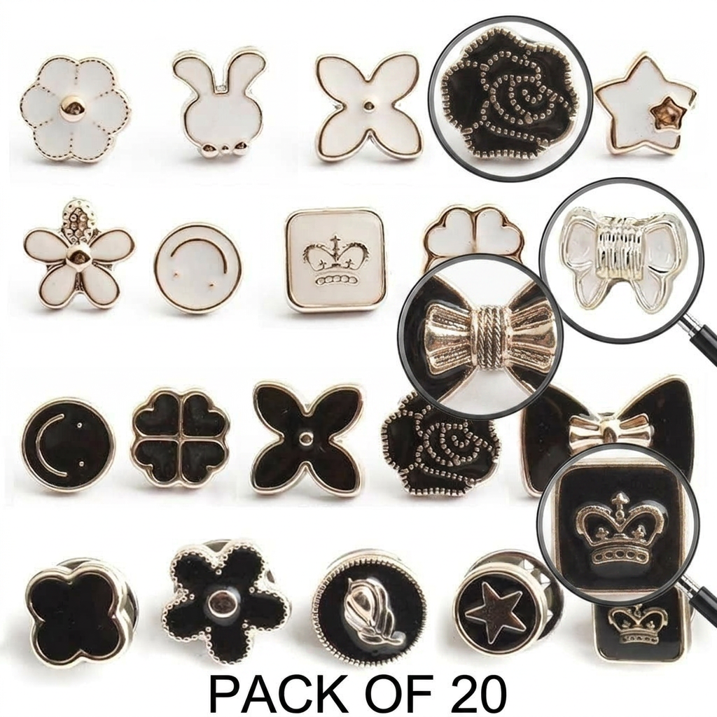 AI Design for Same exact grid layout
Add 3 zoom circles showing:
Rose design
Bow design
Crown design
Text:
PACK OF 20