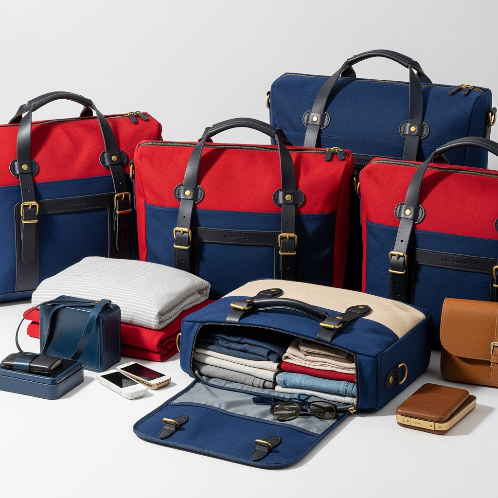 AI Design for CHANGE THE RED PART OF BAGS TO BLUE AND REMOVE THE EMPTY BAGS FROM LEFT SIDE