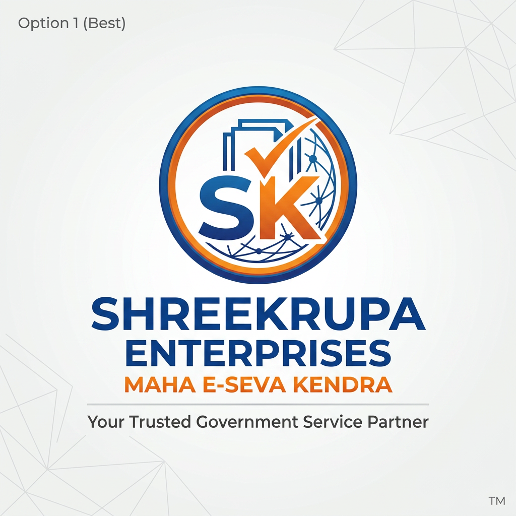 AI Design for Create a premium professional vector logo for "SHREEKRUPA ENTERPRISES – MAHA E-SEVA KENDRA". The logo should represent government document services, certificates, citizen services, business registrations, and digital solutions. Use a modern document icon combined with a check mark and digital network elements inside a circular emblem. Color palette: Royal Blue, Saffron Orange, and White. Clean, trustworthy, professional, and suitable for signboards, visiting cards, letterheads, websites, and social media. Include the text "SHREEKRUPA ENTERPRISES" and subtitle "MAHA E-SEVA KENDRA". Logo Layout:
⭕ SK (inside a circular emblem)
SHREEKRUPA
ENTERPRISES
MAHA E-SEVA KENDRA
Tagline Options:
Your Trusted Government Service Partner
Complete Government Documentation Solutions
One Stop Solution for Government & Online Services
Trusted Documentation & Citizen Services
डिझाइन कल्पना:
⭘
SK
⭘
SHREEKRUPA
ENTERPRISES
MAHA E-SEVA KENDRA
Your Trusted Government
Service Partner **SHREEKRUPA ENTERPRISES – MAHA E-SEVA KENDRA** साठी आकर्षक आणि प्रोफेशनल रंगसंगती:
### 🥇 Option 1 (सर्वोत्तम)
🔵 **Royal Blue** + 🟠 **Saffron Orange** + ⚪ White
* SK Logo → Royal Blue
* Circle Border → Saffron Orange
* ENTERPRISES → Dark Blue
* Tagline → Grey
**फायदा:** सरकारी सेवा, विश्वास आणि आधुनिकता दर्शवते.
---
### 🥈 Option 2 (Premium Corporate)
⚫ Black + 🟡 Gold
* SK → Gold
* Circle → Gold
* Text → Black
**फायदा:** महागडे, प्रतिष्ठित आणि प्रीमियम लुक.
---
### 🥉 Option 3 (Digital Service Theme)
🔵 Navy Blue + 🟢 Emerald Green
* SK → Navy Blue
* Digital Elements → Green
**फायदा:** ऑनलाइन आणि डिजिटल सेवांसाठी उत्तम.
---
### 🏆 माझी शिफारस
```
⭕
SK
⭕
SHREEKRUPA
ENTERPRISES
MAHA E-SEVA KENDRA
Government Documents
& Digital Services
```
**Colors:**
* Circle: Orange Gradient
* SK: White
* SHREEKRUPA: Royal Blue
* ENTERPRISES: Dark Grey
* MAHA E-SEVA KENDRA: Orange
### आकर्षक Tagline
✔️ *Complete Government Documentation Solutions*
✔️ *Your Trusted Government Service Partner*
✔️ *Government Documents • Business Registration • Digital Services*
✔️ *One Stop Solution for All Government Services*
### Logo ला Premium Look देण्यासाठी
✅ 3D Gradient Circle
✅ Bold "SK" Monogram
✅ Minimal Design
✅ No Excess Icons
✅ Vector Style
✅ Blue + Orange Theme
अशी रचना केल्यास तुमचा लोगो **महा ई-सेवा केंद्र + व्यवसाय नोंदणी + सरकारी कागदपत्रे** या सर्व सेवांसाठी एकाच वेळी व्यावसायिक आणि लक्षवेधी दिसेल.