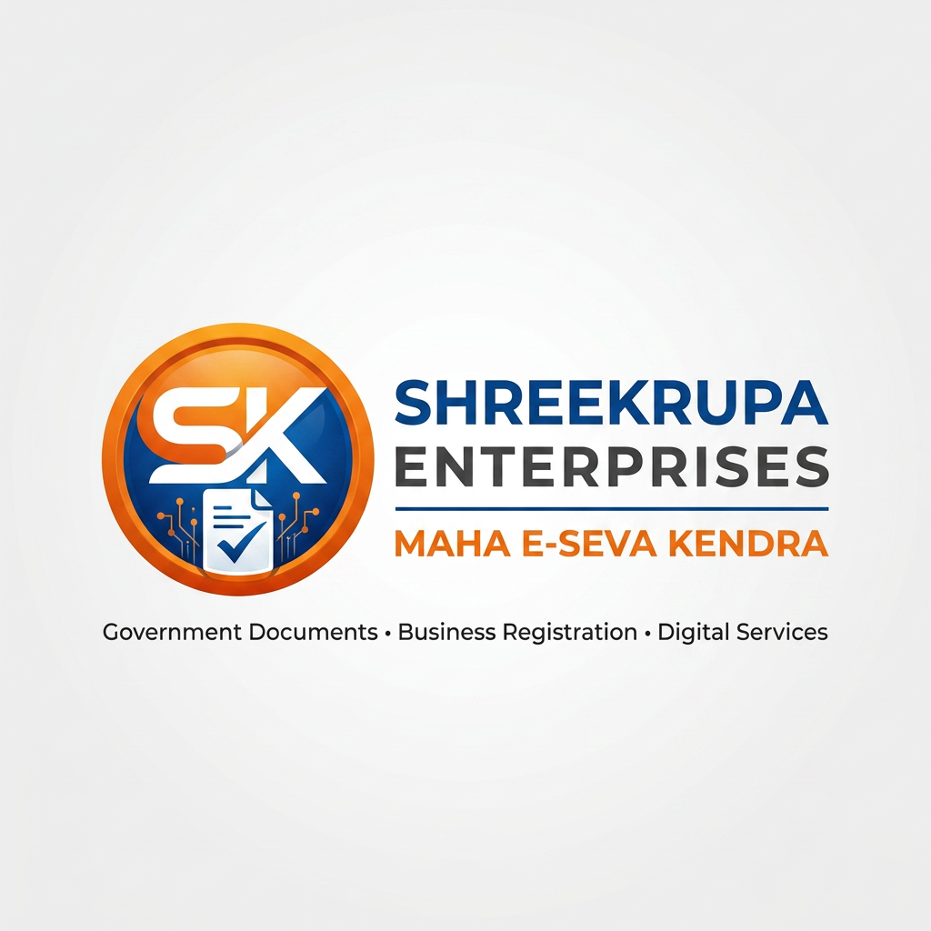 AI Design for Create a premium professional vector logo for "SHREEKRUPA ENTERPRISES – MAHA E-SEVA KENDRA". The logo should represent government document services, certificates, citizen services, business registrations, and digital solutions. Use a modern document icon combined with a check mark and digital network elements inside a circular emblem. Color palette: Royal Blue, Saffron Orange, and White. Clean, trustworthy, professional, and suitable for signboards, visiting cards, letterheads, websites, and social media. Include the text "SHREEKRUPA ENTERPRISES" and subtitle "MAHA E-SEVA KENDRA". Logo Layout:
⭕ SK (inside a circular emblem)
SHREEKRUPA
ENTERPRISES
MAHA E-SEVA KENDRA
Tagline Options:
Your Trusted Government Service Partner
Complete Government Documentation Solutions
One Stop Solution for Government & Online Services
Trusted Documentation & Citizen Services
डिझाइन कल्पना:
⭘
SK
⭘
SHREEKRUPA
ENTERPRISES
MAHA E-SEVA KENDRA
Your Trusted Government
Service Partner **SHREEKRUPA ENTERPRISES – MAHA E-SEVA KENDRA** साठी आकर्षक आणि प्रोफेशनल रंगसंगती:
### 🥇 Option 1 (सर्वोत्तम)
🔵 **Royal Blue** + 🟠 **Saffron Orange** + ⚪ White
* SK Logo → Royal Blue
* Circle Border → Saffron Orange
* ENTERPRISES → Dark Blue
* Tagline → Grey
**फायदा:** सरकारी सेवा, विश्वास आणि आधुनिकता दर्शवते.
---
### 🥈 Option 2 (Premium Corporate)
⚫ Black + 🟡 Gold
* SK → Gold
* Circle → Gold
* Text → Black
**फायदा:** महागडे, प्रतिष्ठित आणि प्रीमियम लुक.
---
### 🥉 Option 3 (Digital Service Theme)
🔵 Navy Blue + 🟢 Emerald Green
* SK → Navy Blue
* Digital Elements → Green
**फायदा:** ऑनलाइन आणि डिजिटल सेवांसाठी उत्तम.
---
### 🏆 माझी शिफारस
```
⭕
SK
⭕
SHREEKRUPA
ENTERPRISES
MAHA E-SEVA KENDRA
Government Documents
& Digital Services
```
**Colors:**
* Circle: Orange Gradient
* SK: White
* SHREEKRUPA: Royal Blue
* ENTERPRISES: Dark Grey
* MAHA E-SEVA KENDRA: Orange
### आकर्षक Tagline
✔️ *Complete Government Documentation Solutions*
✔️ *Your Trusted Government Service Partner*
✔️ *Government Documents • Business Registration • Digital Services*
✔️ *One Stop Solution for All Government Services*
### Logo ला Premium Look देण्यासाठी
✅ 3D Gradient Circle
✅ Bold "SK" Monogram
✅ Minimal Design
✅ No Excess Icons
✅ Vector Style
✅ Blue + Orange Theme
अशी रचना केल्यास तुमचा लोगो **महा ई-सेवा केंद्र + व्यवसाय नोंदणी + सरकारी कागदपत्रे** या सर्व सेवांसाठी एकाच वेळी व्यावसायिक आणि लक्षवेधी दिसेल.