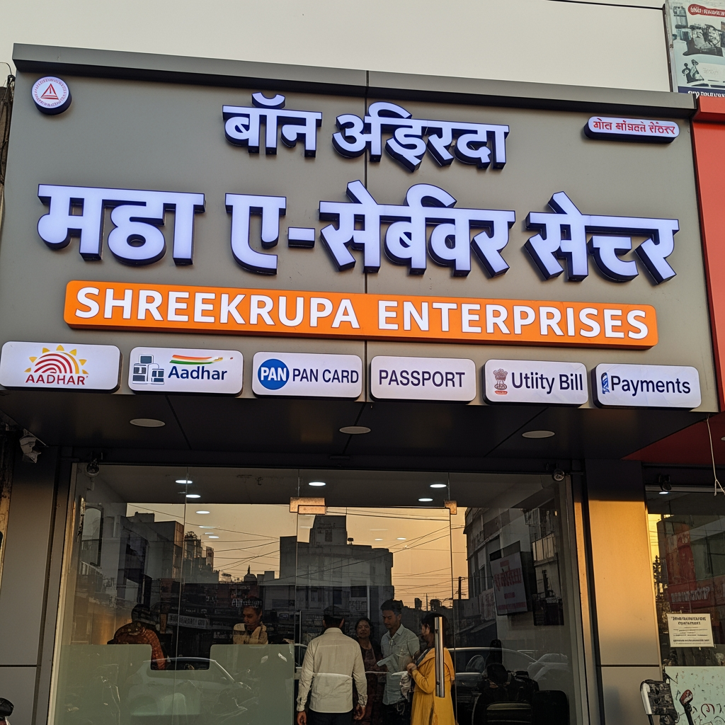 AI Design for "आपले हक्काचे महा ई-सेवा केंद्र"SHREEKRUPA ENTERPRISES