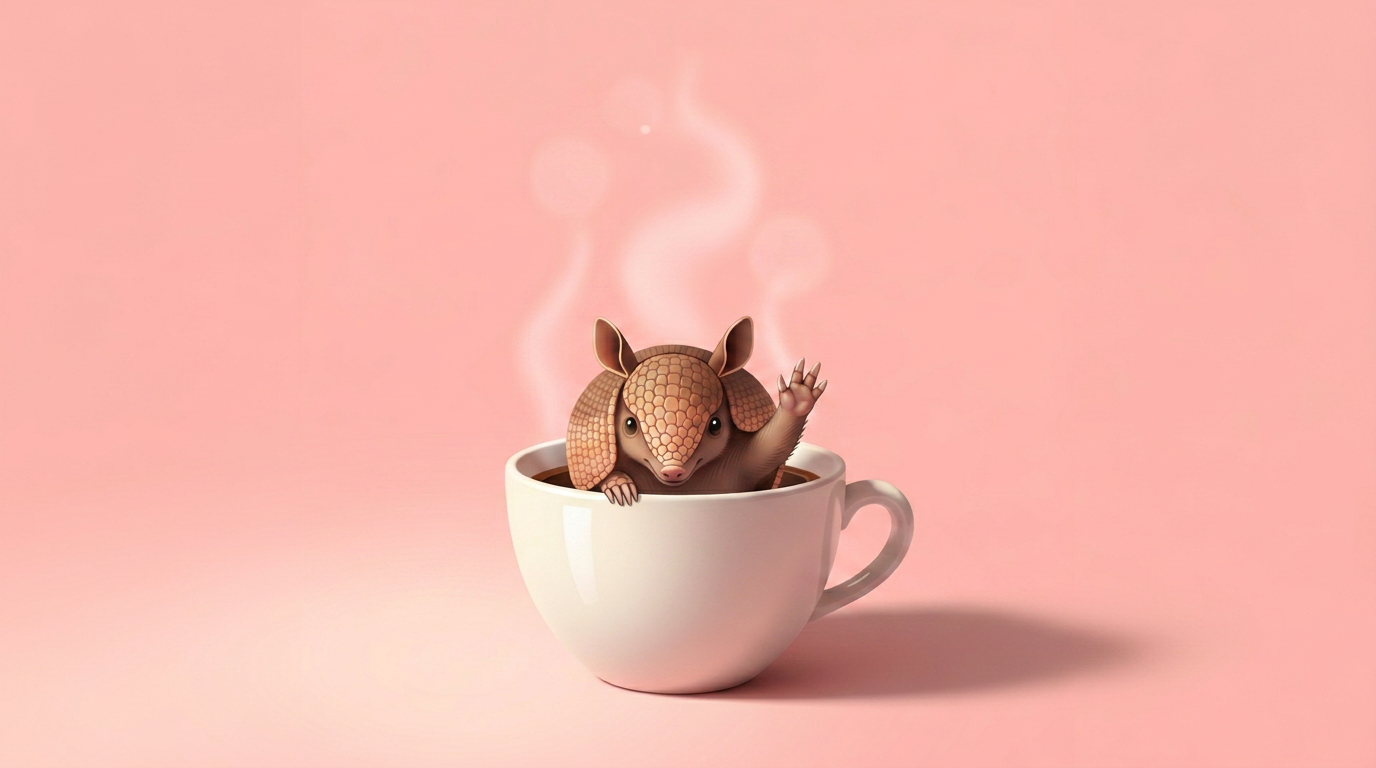 AI Design for Change this image to 16:9 aspect ratio. Just extended the sides naturally don't change the image at all just extend the beautiful flat pink to the edges both sides of the coffee cup in the 16 nine format