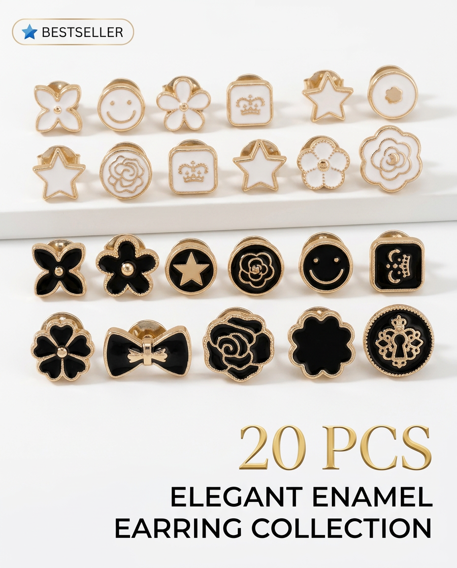 AI Design for Entire 20-piece collection arranged in perfect rows
"20 PCS " highlighted
White luxury background
High CTR Flipkart-ready hero image
