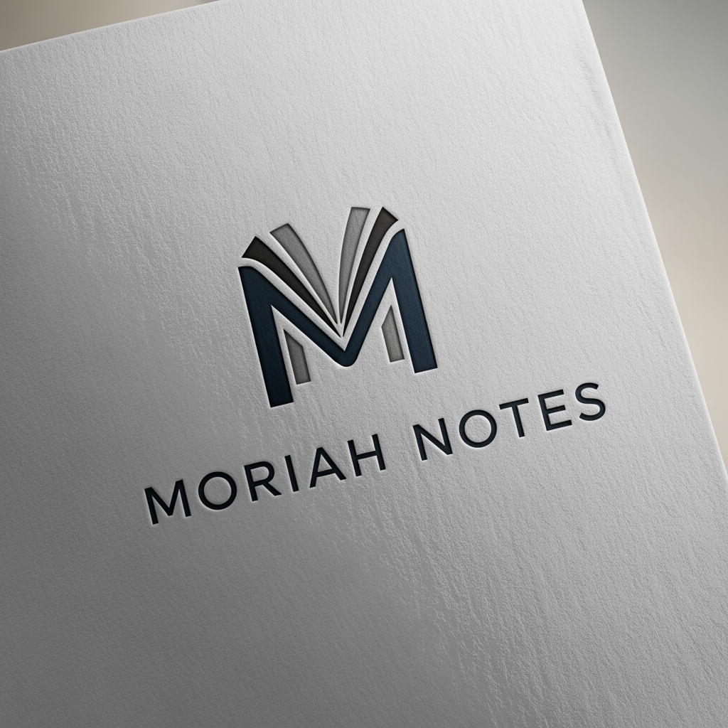 AI Design for notebook brand logo with letter M infused