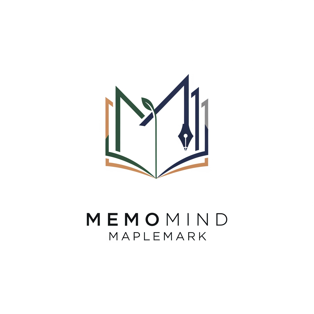 AI Design for notebook brand logo with letter M infused