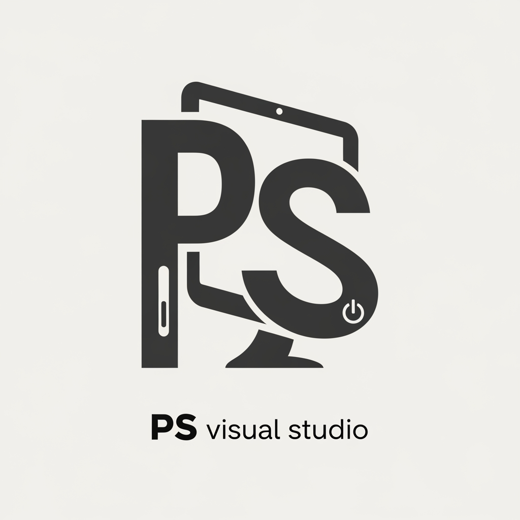 AI Design for make a logo design minimalist fforr my graphic design studio ....name: "ps visual studio"....
somthing different and unique minimalist..add PS latterrs with symbol of pc....make a like that ps latters shown as a look like pc symbol make unique and creativee