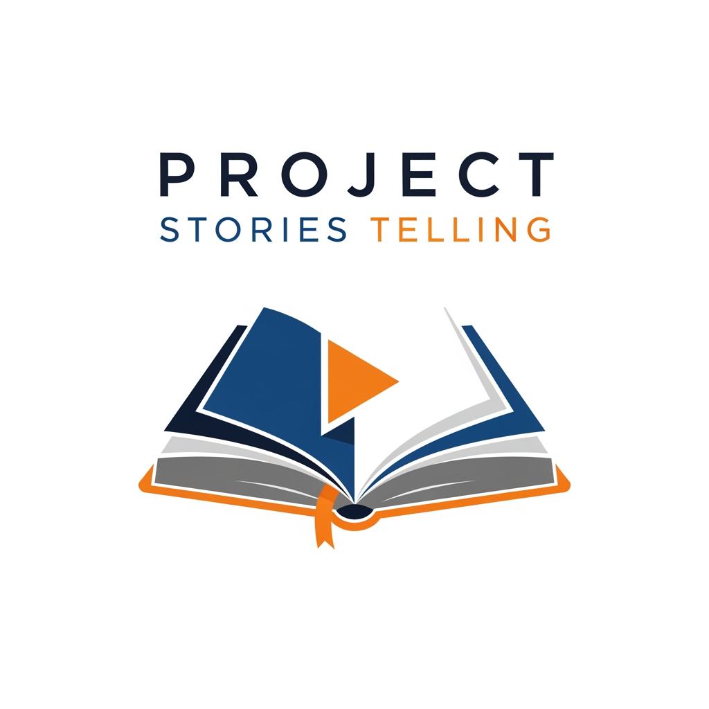 AI Design for create a logo for a stroy telling youtube channel name Project stories Telling