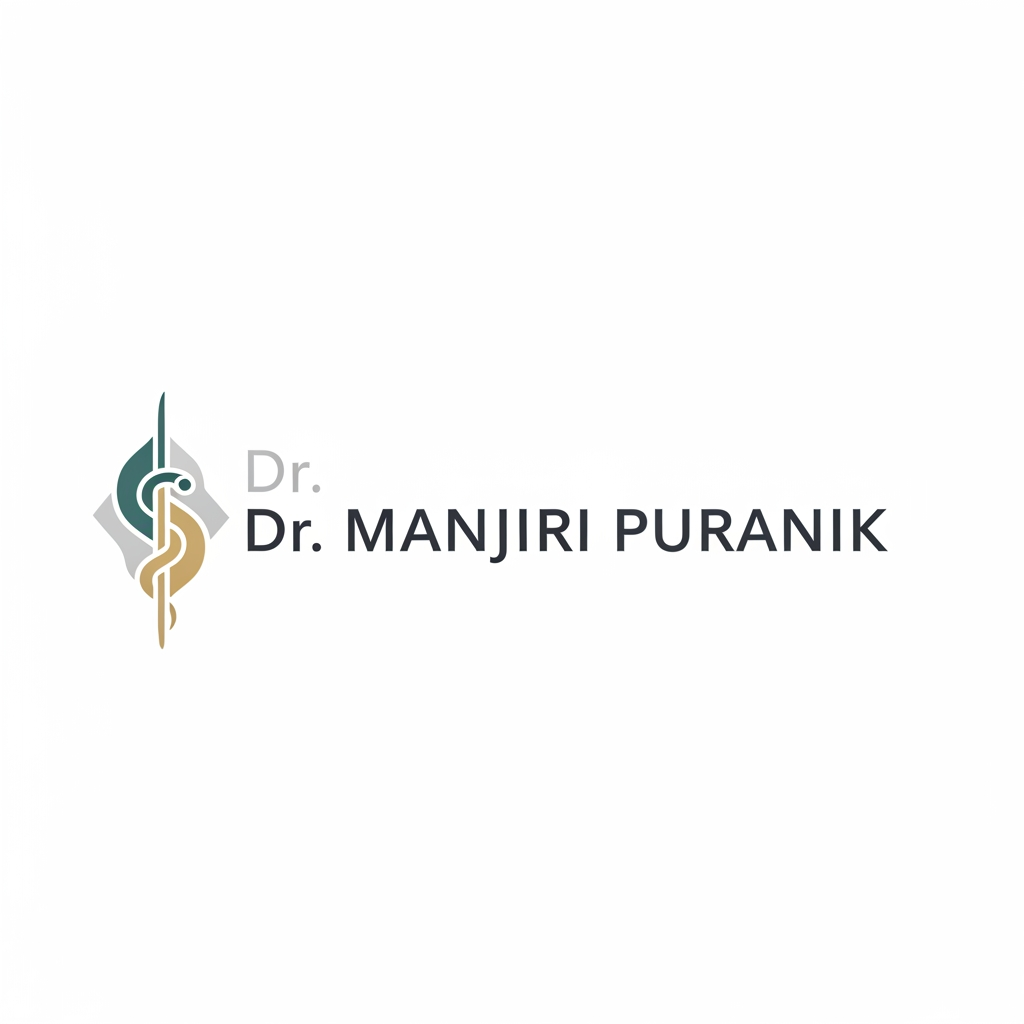 AI Design for I WANT TO CREATE A PROFESSIONAL LOGO OF ( DR. Manjiri Puranik ) MAKE IT LIKE PROPER CORPORATE LOGO