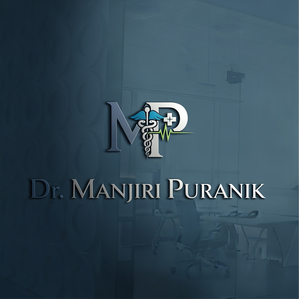 AI Design for I WANT TO CREATE A PROFESSIONAL LOGO OF ( DR. Manjiri Puranik ) MAKE IT LIKE PROPER CORPORATE LOGO