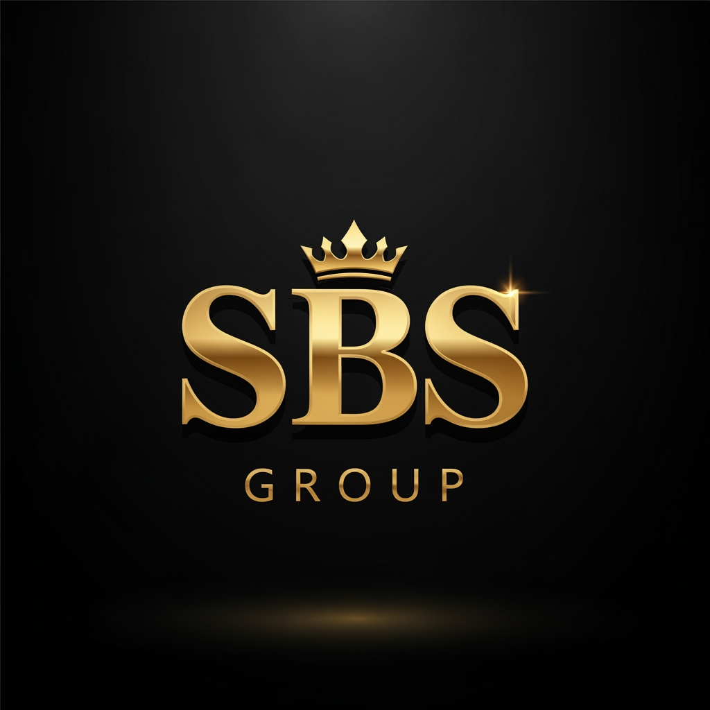 AI Design for Design a world-class luxury corporate logo for "SBS GROUP". The logo should represent a powerful Indian business empire with interests in hospitality, events, real estate, technology, and entertainment.
Create a bold SBS monogram as the centerpiece, crafted in premium metallic gold with elegant 3D detailing. Integrate a subtle royal crown above the initials, symbolizing leadership, legacy, and authority. The design must be minimal yet commanding, similar to the branding standards of luxury global corporations.
Use a black background with gold accents. Add sophisticated lighting, sharp edges, and premium metallic reflections. The word "GROUP" should appear beneath SBS in a clean, modern luxury font.
The logo must look outstanding when displayed on luxury cars, SUVs, office buildings, entrance gates, business cards, uniforms, and social media profiles.
Style: Luxury, Corporate, Royal, Powerful, Timeless, Premium.
Color Palette: Metallic Gold, Deep Black, Dark Charcoal.
Quality: Ultra-high-end branding, vector logo, award-winning design, professional corporate identity, 8K resolution.
Avoid: Racing logos, sports logos, cartoon elements, excessive effects, speed lines, flames, or gaming-style designs.