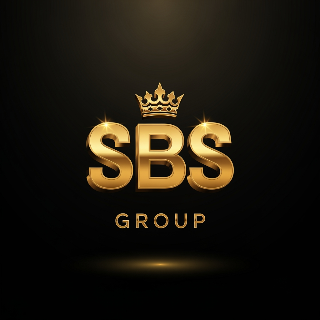 AI Design for Design a world-class luxury corporate logo for "SBS GROUP". The logo should represent a powerful Indian business empire with interests in hospitality, events, real estate, technology, and entertainment.
Create a bold SBS monogram as the centerpiece, crafted in premium metallic gold with elegant 3D detailing. Integrate a subtle royal crown above the initials, symbolizing leadership, legacy, and authority. The design must be minimal yet commanding, similar to the branding standards of luxury global corporations.
Use a black background with gold accents. Add sophisticated lighting, sharp edges, and premium metallic reflections. The word "GROUP" should appear beneath SBS in a clean, modern luxury font.
The logo must look outstanding when displayed on luxury cars, SUVs, office buildings, entrance gates, business cards, uniforms, and social media profiles.
Style: Luxury, Corporate, Royal, Powerful, Timeless, Premium.
Color Palette: Metallic Gold, Deep Black, Dark Charcoal.
Quality: Ultra-high-end branding, vector logo, award-winning design, professional corporate identity, 8K resolution.
Avoid: Racing logos, sports logos, cartoon elements, excessive effects, speed lines, flames, or gaming-style designs.