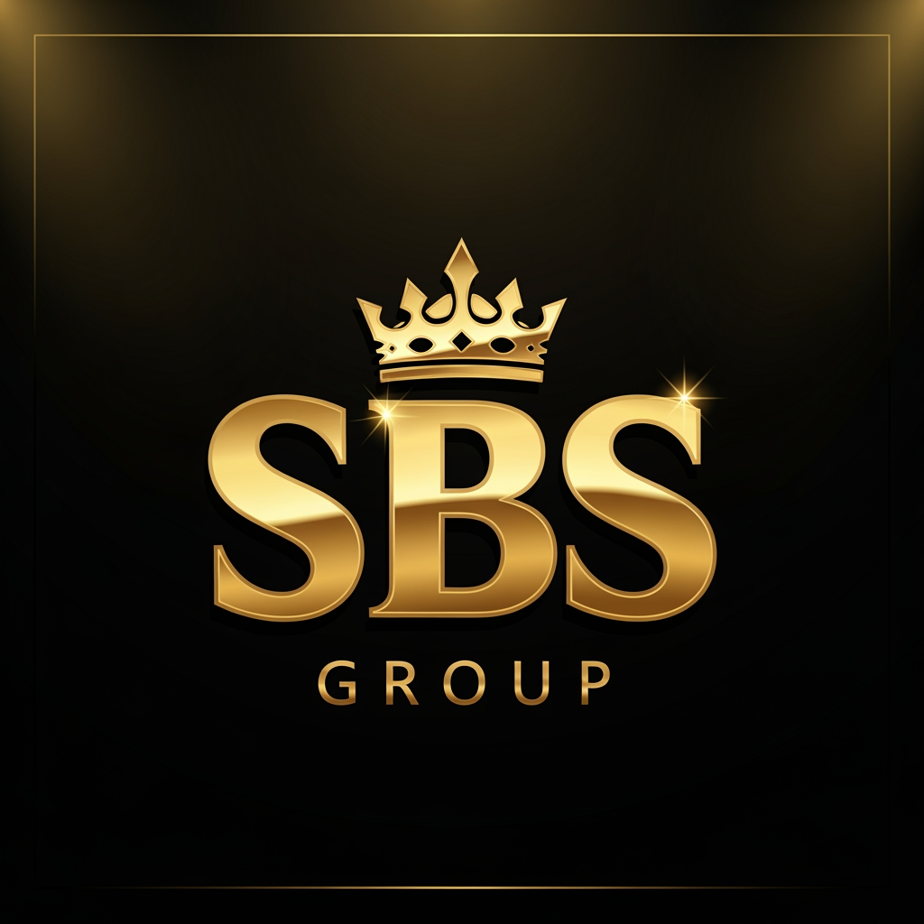 AI Design for Design a world-class luxury corporate logo for "SBS GROUP". The logo should represent a powerful Indian business empire with interests in hospitality, events, real estate, technology, and entertainment.
Create a bold SBS monogram as the centerpiece, crafted in premium metallic gold with elegant 3D detailing. Integrate a subtle royal crown above the initials, symbolizing leadership, legacy, and authority. The design must be minimal yet commanding, similar to the branding standards of luxury global corporations.
Use a black background with gold accents. Add sophisticated lighting, sharp edges, and premium metallic reflections. The word "GROUP" should appear beneath SBS in a clean, modern luxury font.
The logo must look outstanding when displayed on luxury cars, SUVs, office buildings, entrance gates, business cards, uniforms, and social media profiles.
Style: Luxury, Corporate, Royal, Powerful, Timeless, Premium.
Color Palette: Metallic Gold, Deep Black, Dark Charcoal.
Quality: Ultra-high-end branding, vector logo, award-winning design, professional corporate identity, 8K resolution.
Avoid: Racing logos, sports logos, cartoon elements, excessive effects, speed lines, flames, or gaming-style designs.