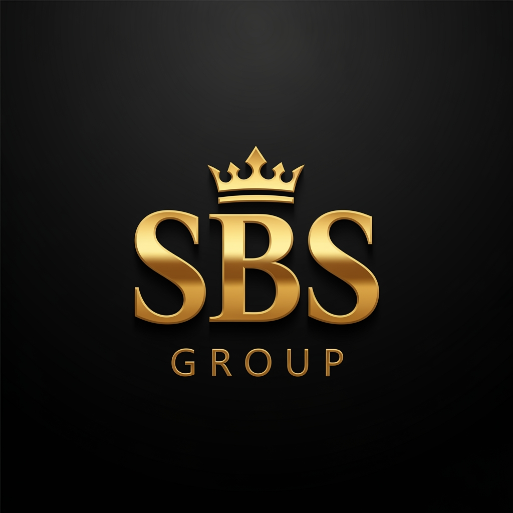 AI Design for Design a world-class luxury corporate logo for "SBS GROUP". The logo should represent a powerful Indian business empire with interests in hospitality, events, real estate, technology, and entertainment.
Create a bold SBS monogram as the centerpiece, crafted in premium metallic gold with elegant 3D detailing. Integrate a subtle royal crown above the initials, symbolizing leadership, legacy, and authority. The design must be minimal yet commanding, similar to the branding standards of luxury global corporations.
Use a black background with gold accents. Add sophisticated lighting, sharp edges, and premium metallic reflections. The word "GROUP" should appear beneath SBS in a clean, modern luxury font.
The logo must look outstanding when displayed on luxury cars, SUVs, office buildings, entrance gates, business cards, uniforms, and social media profiles.
Style: Luxury, Corporate, Royal, Powerful, Timeless, Premium.
Color Palette: Metallic Gold, Deep Black, Dark Charcoal.
Quality: Ultra-high-end branding, vector logo, award-winning design, professional corporate identity, 8K resolution.
Avoid: Racing logos, sports logos, cartoon elements, excessive effects, speed lines, flames, or gaming-style designs.