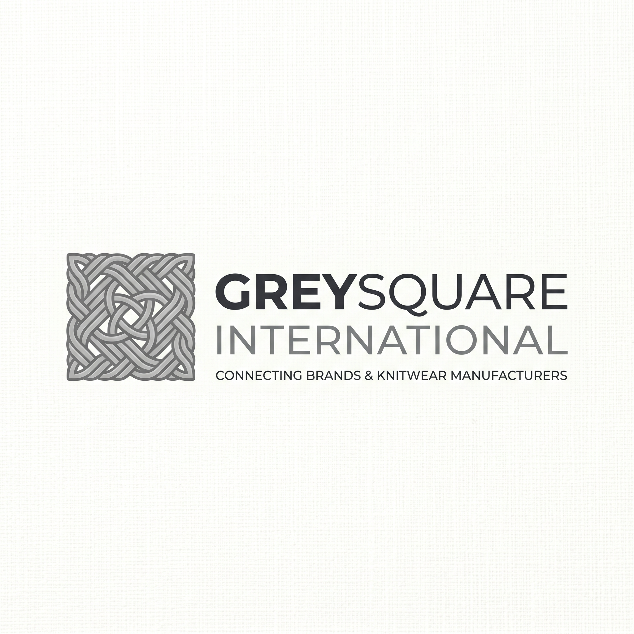 AI Design for i want to create a logo with name GreySquare International its a agency which connects fashion brand buyer and knitted garment manufacturers