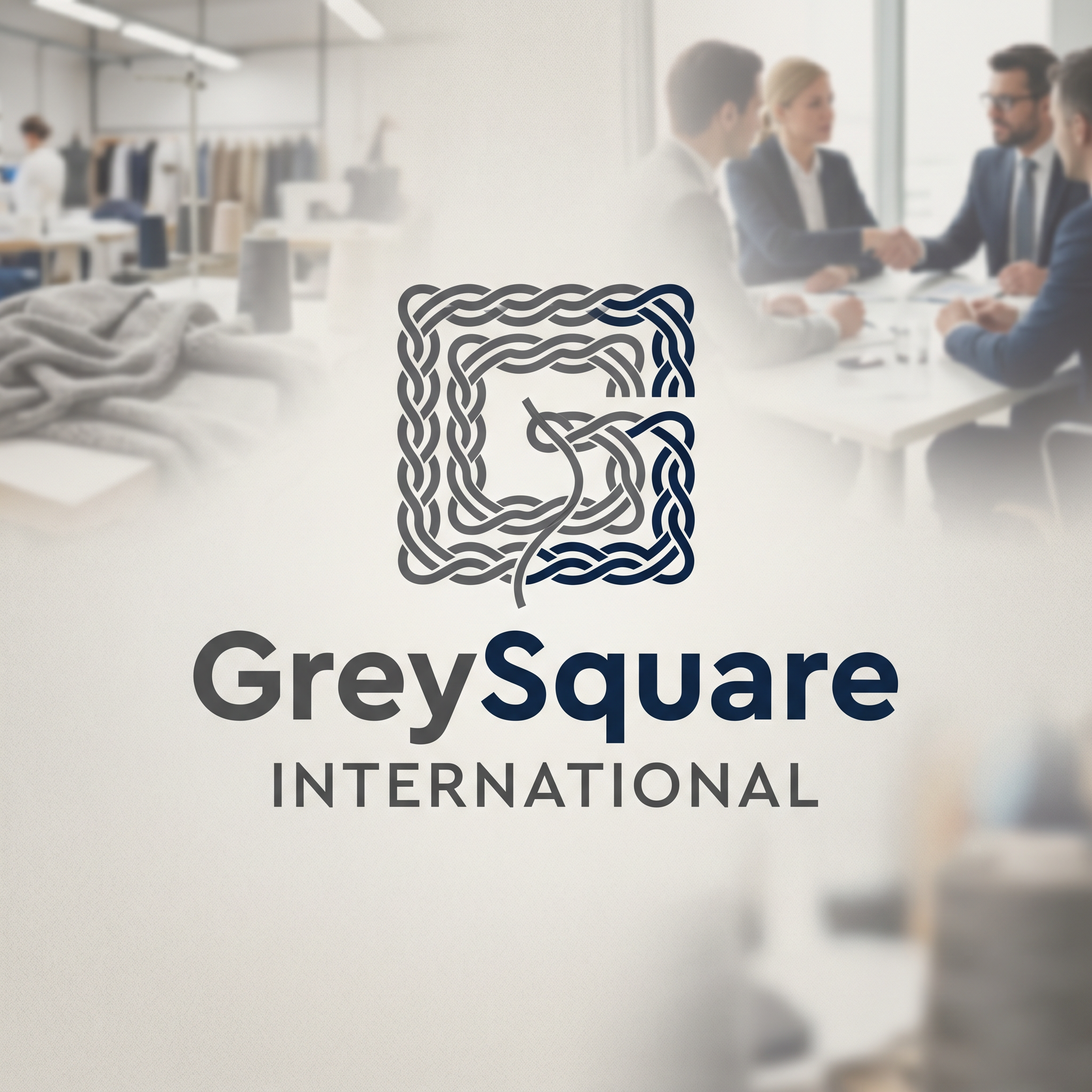 AI Design for i want to create a logo with name GreySquare International its a agency which connects fashion brand buyer and knitted garment manufacturers