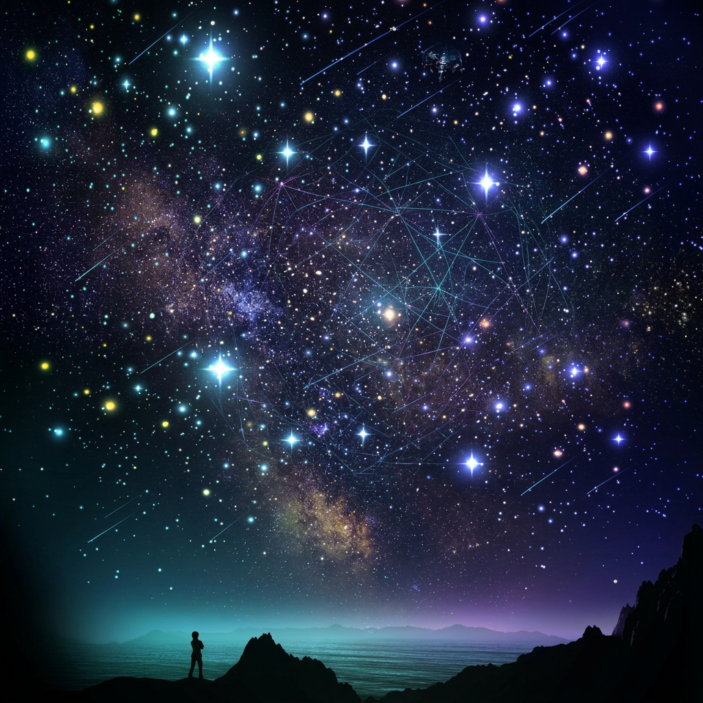 AI Design for make image futuristic , only stars no planet