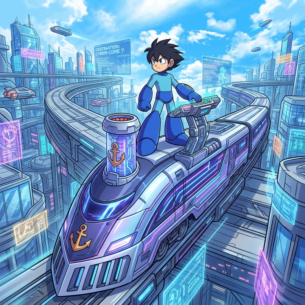 AI Design for make it futuristic with only Megaman ride ON Train