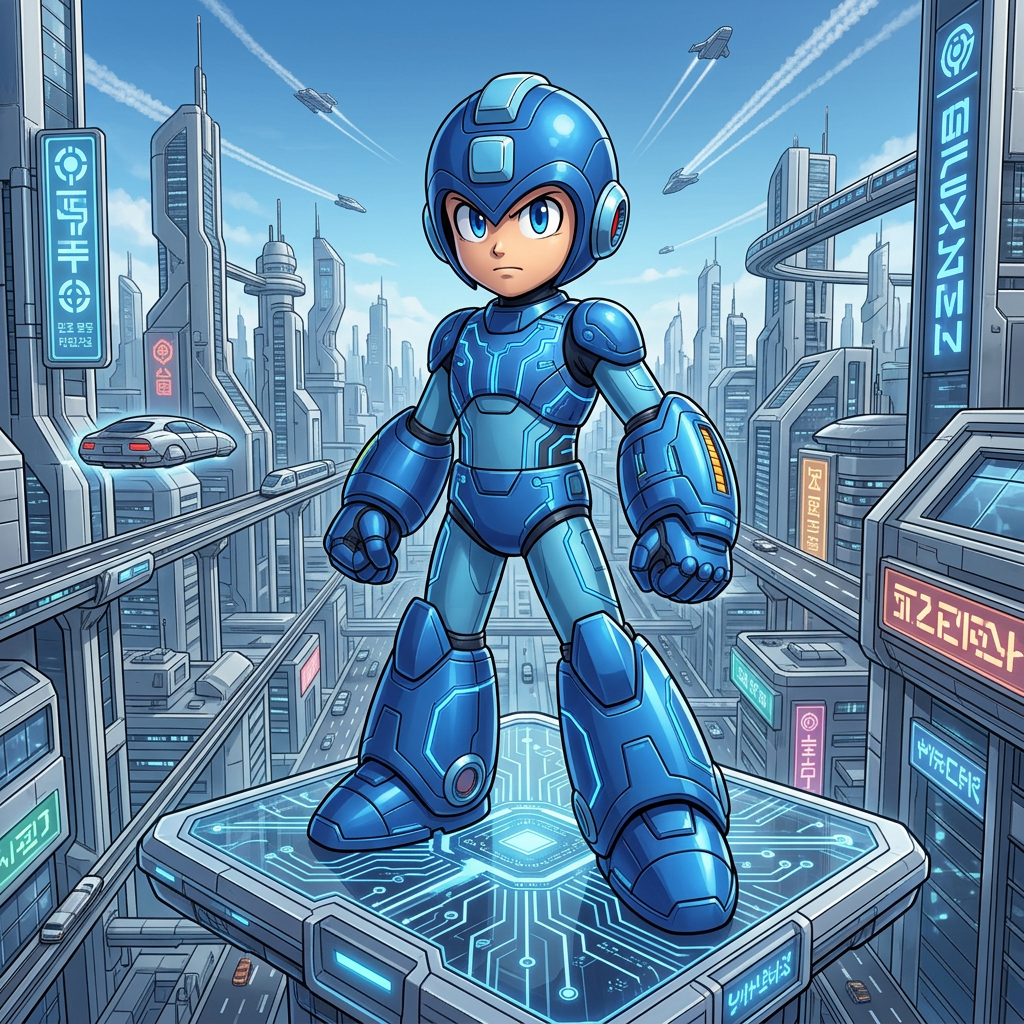 AI Design for make it futuristic with only Megaman