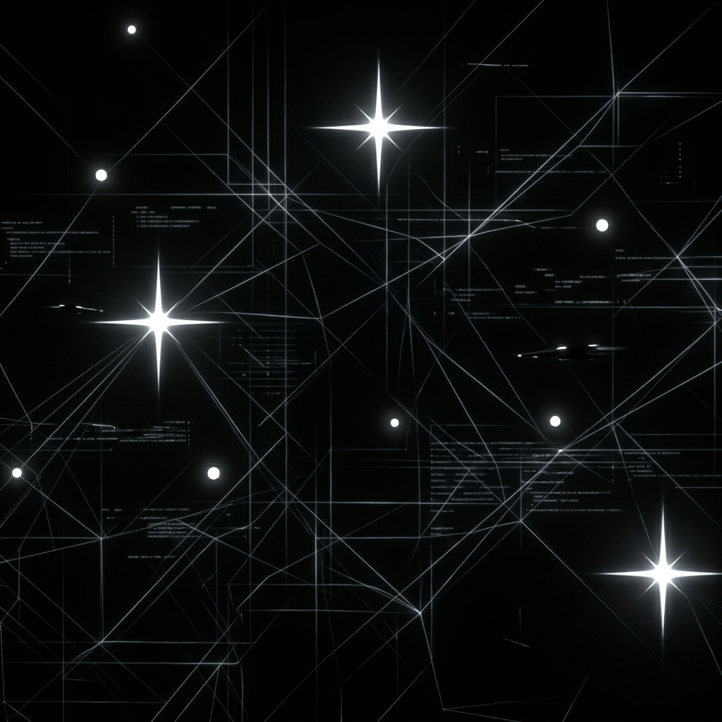 AI Design for only white stars on night sky , make it futuristic